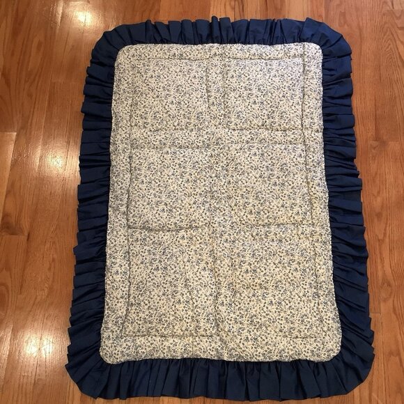 Handmade Childrens Blanket Quilt With Cross Stitch Nursery Rhymes Kitschy 45”x32 - Picture 13 of 14